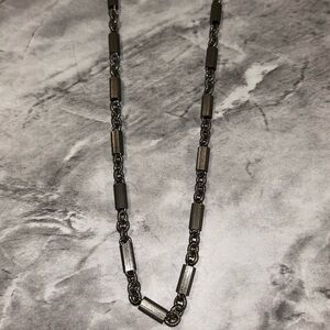 Silver Tone Crazy Link Necklace